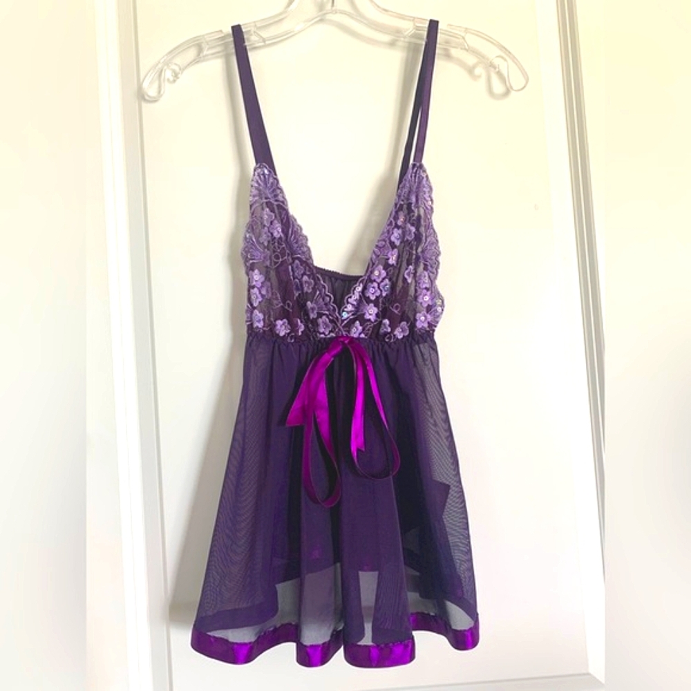 Risque Purple Lace Chemise